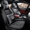 thumbnail image 1 of Maidao Car Seat Covers for FIAT for Panda 2011-Present Compatible Airbag Leather Waterproof Front Rear Cushion Protector Full Set with Headrest and Pillow, 1 of 9