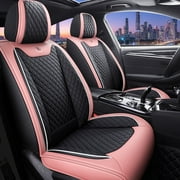 Maidao Car Seat Covers Five Seats Full Set Pu Leather High Back Front and Rear Split Bench Car Seat Cover Waterproof