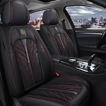 Maidao Car Seat Covers Full Set for BMW for X3M 2003-2017 5 Seats Airbag Compatible Waterproof Premium Leather Front and Back Seat Protectors Black and Red