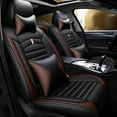 thumbnail image 1 of Maidao Car Seat Covers Full Set for BMW for X4 2014-Present 5 Seats Leather Compatible Airbag Water Resistant Front Rear Cushion Protector with Headrest Black and Coffee, 1 of 9