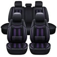 thumbnail image 1 of Maidao Car Seat Covers Full Set for Citroen for C-Elysée 2008-Present 5 Seats Waterproof Premium Leather Front and Back Seat Protectors Black and Purple, 1 of 6