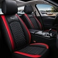 thumbnail image 1 of Maidao Car Seat Covers Full Set for Genesis for G80 2016-2020 5 Seats leather Compatible Airbag Water Resistant Front Rear Cushion Protector Black and Red, 1 of 8