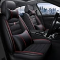 thumbnail image 1 of Maidao Car Seat Covers Full Set for Infiniti for QX50/QX55 2019-Present 5 Seats Premium Leather Compatible Airbag Water Resistant Front Rear Cushion Protector with Pillow Black and Red, 1 of 8