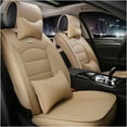 thumbnail image 1 of Maidao Car Seat Covers Full Set Leather for Mercedes-Benz for ML55AMG 1998-2016 5 Seats Water Resistant Front Rear Cushion Protector with Pillow Beige, 1 of 9