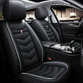 thumbnail image 1 of Maidao Car Seat Covers Full Set Leather for BMW for 4series 2013-2019 5 Seats Water Resistant Front Rear Cushion Protector Black and White, 1 of 10
