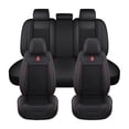 thumbnail image 1 of Maidao Car Seat Covers Full Set Leather for FIAT for Linea 2007-2018 5 Seats Water Resistant Front Rear Cushion Protector Black, 1 of 7