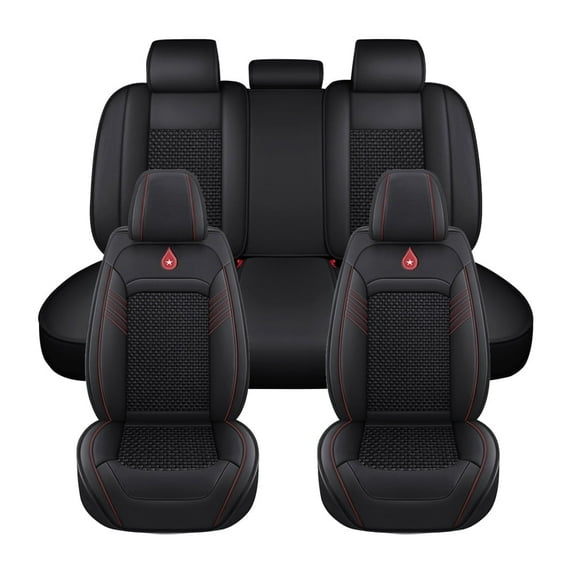 Maidao Car Seat Covers Full Set Leather for Lexus for RX/Harrier 1999-Present 5 Seats Water Resistant Front Rear Cushion Protector Black