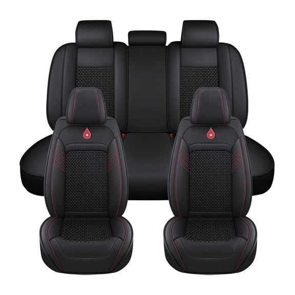 Maidao Car Seat Covers Full Set Leather for Mercedes-Benz for B160 2009-Present 5 Seats Water Resistant Front Rear Cushion Protector Black