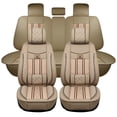 thumbnail image 1 of Maidao Car Seat Covers Full Set for Lexus for US 2019-Present 5 Seats Compatible Airbag Waterproof Premium Leather Front and Back Seat Protectors with Headrest Beige, 1 of 7