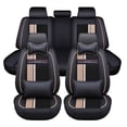 thumbnail image 1 of Maidao Car Seat Covers Full Set for Mercedes-Benz for C220 2008-Present 5 Seats Compatible Airbag Water Resistant Front Rear Cushion Protector Black and Beige, 1 of 9