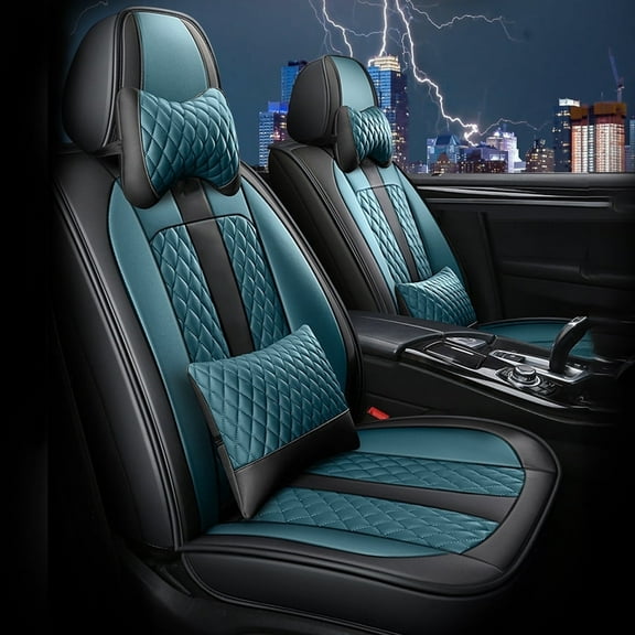 Maidao Car Seat Covers Leather Set for Honda for Crosstour 2010-2015 152 Seats Compatible Airbag Water Resistant Front Rear Cushion Protector with Headrest Black and Red