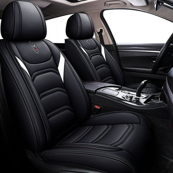 Maidao Car Seat Covers Full Set for Subaru for Ascent/Evoltis 2019-Present 5 Seats Leather Compatible Airbag Water Resistant Front Rear Cushion Protector Black