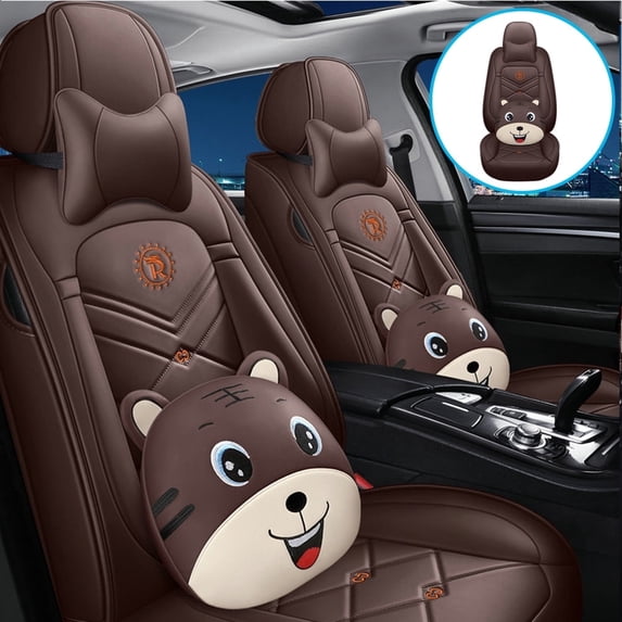 Maidao Car Seat Covers Full Set for Chevrolet for Sonic 2012-2020 5 Seats Waterproof Premium Leather Front and Back Seat Protectors Coffee