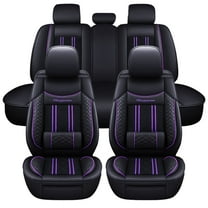 Maidao Car Seat Covers Full Set for FIAT for 500L 2014-2020 5 Seats Waterproof Premium Leather Front and Back Seat Protectors Black and Purple