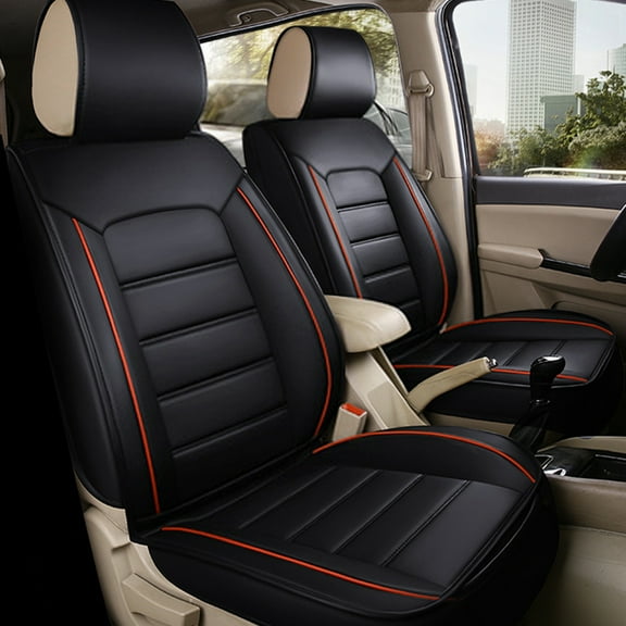 Maidao Car Seat Covers Full Set for Honda for Odyssey 2018-2023 7 Seats Three Row Waterproof Premium Leather Front and Back Seat Protectors Black