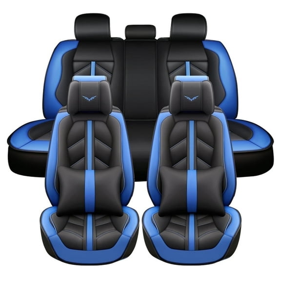 Maidao Car Seat Covers Full Set for Honda for Passport 1993-Present 5 Seats Compatible Airbag Water Resistant Front Rear Cushion Protector Blue