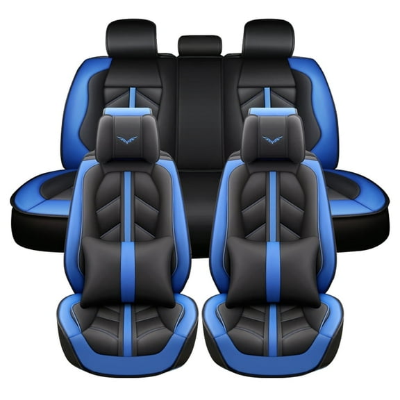 Maidao Car Seat Covers Full Set for Isuzu for Axiom 2002-2004 5 Seats Compatible Airbag Waterproof Front Rear Cushion Protector Blue