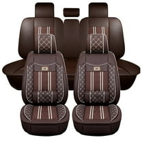 Maidao Car Seat Covers Full Set for lincoln for LS 1999-2006 5 Seats Leather Compatible Airbag Water Resistant Front Rear Cushion Protector Coffe