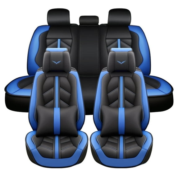 Maidao Car Seat Covers Full Set for toyota for Highlander 2001-2013 5 Seats Compatible Airbag Water Resistant Front Rear Cushion Protector Blue