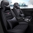 thumbnail image 1 of Maidao Car Seat Covers for Infiniti for Q60 2013-Present 5 Seats Compatible Airbag Leather Waterproof Front Rear Cushion Protector Full Set with Pillow Black, 1 of 7