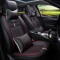 thumbnail image 1 of Maidao Car Seat Covers Leather Fit for Mitsubishi Outlander/Airtrek 2001-Present Water Resistant Front Rear Cushion Protector Black Red, 1 of 6