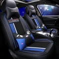 thumbnail image 1 of Maidao Car Seat Covers Leather Full Set for Honda for Passport 1993-Present 5 Seats Compatible Airbag Water Resistant Front Rear Cushion Protector with Pillow Black and Blue, 1 of 6