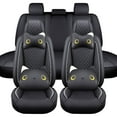 thumbnail image 1 of Maidao Car Seat Covers Leather Full Set for Lexus for US 2019-Present 5 Seats Compatible Airbag Waterproof Front Rear Cushion Protector with Headrest Black, 1 of 7