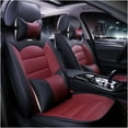 thumbnail image 1 of Maidao Car Seat Covers Leather Full Set for Mercedes-Benz for A35 2018-2024 5 Seats Compatible Airbag Water Resistant Front Rear Cushion Protector with Pillow Black and Wine Red, 1 of 7