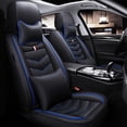 thumbnail image 1 of Maidao Car Seat Covers Leather Full Set for Mercedes-Benz for CLK270 1999-2009 5 Seats Compatible Airbag Water Resistant Front Rear Cushion Protector with Headrest Black and Blue, 1 of 8