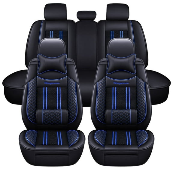 Maidao Car Seat Covers Leather Full Set for Mercedes-Benz for EQB300 2021-Present Waterproof Soft Front Rear Cushion Protector with Headrest and Pillow
