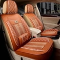 thumbnail image 1 of Maidao Car Seat Covers Leather Full Set for Genesis for GV70 2020-Present Waterproof Soft Front Rear Cushion Protector with Headrest and Pillow Orange, 1 of 8