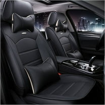 Maidao Car Seat Covers Leather Full Set for SEAT for Cordoba 1993-2008 5 Seats with Pillow Waterproof Front Rear Cushion Protector Black