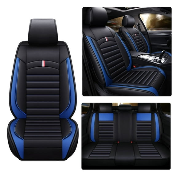 Maidao Car Seat Covers Leather Full Set for Volkswagen for Eos 1997-Present Waterproof Soft Front Rear Cushion Protector
