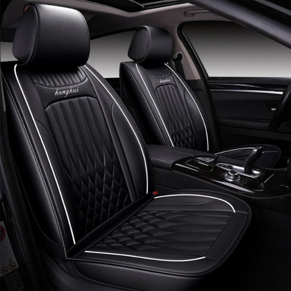 Maidao Car Seat Covers Leather Full Set for toyota for Prius 2009-2018 5 Seats Compatible Airbag Water Resistant Front Rear Cushion Protector Black