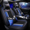 thumbnail image 1 of Maidao Car Seat Covers Leather Set for BMW for 4series 2013-2019 5 Seats Compatible Airbag Waterproof Front Rear Cushion Protector with Headrest Black and Blue, 1 of 6