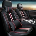 thumbnail image 1 of Maidao Car Seat Covers Leather Set for Genesis for G80 2016-2020 5 Seats Compatible Airbag Water Resistant Front Rear Cushion Protector with Headrest Black and Red, 1 of 9