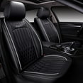 thumbnail image 1 of Maidao Car Seat Covers Leather Set for Jeep for Wrangler Unlimited 1986-Present 5 Seats Compatible Airbag Water Resistant Front Rear Cushion Protector Black, 1 of 7