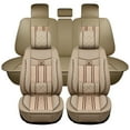thumbnail image 1 of Maidao Car Seat Covers Leather Set for Lexus for HS 2010-2012 5 Seats Compatible Airbag Water Resistant Front Rear Cushion Protector with Pillow Beige, 1 of 7