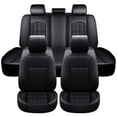 thumbnail image 1 of Maidao Car Seat Covers Leather Set Universal for Land Rover for Range Rover/Vogue 1969-1996 5 Seats Front Rear Seat Protector Full Set, Waterproof Cushion Black, 1 of 7