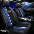 thumbnail image 1 of Maidao Car Seat Covers Leather Set Universal for Haima for V70 2016-2018 5 Seats Waterproof Front Rear Cushion Protector Black and Blue, 1 of 9