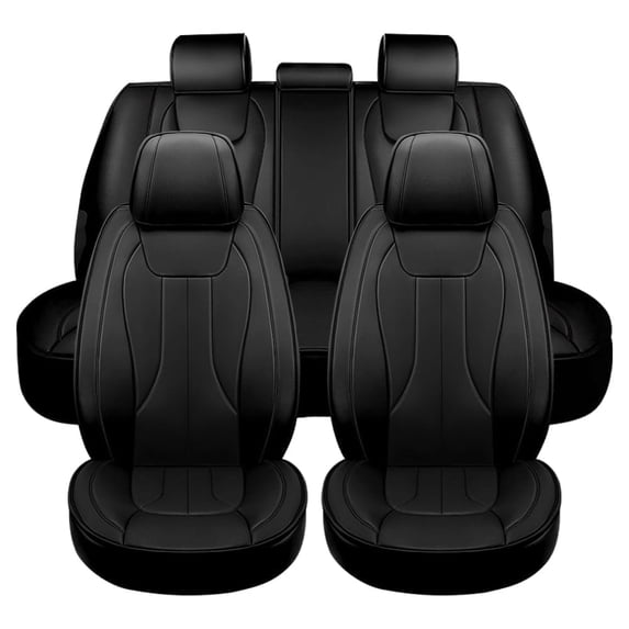 Maidao Car Seat Covers Leather Set for Cadillac for CTS 200-2013 5 Seats Airbag Compatible Water Resistant Front Rear Cushion Protector Black