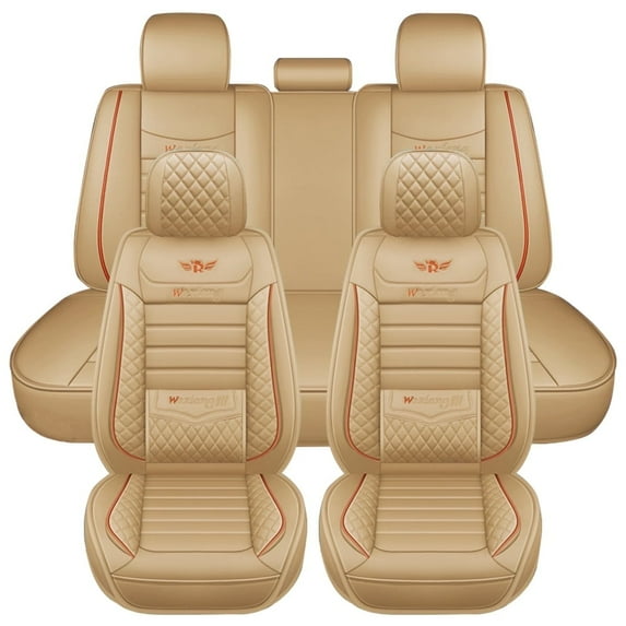 Maidao Car Seat Covers Leather Set for Cadillac for SRX 2003-2016 Compatible Airbag Water Resistant Front Rear Cushion Protector
