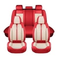 thumbnail image 1 of Maidao Car Seat Covers Leather Set for FIAT for 500X 2016-Present 5 Seats Waterproof Front Rear Cushion Protector Red Beige, 1 of 8