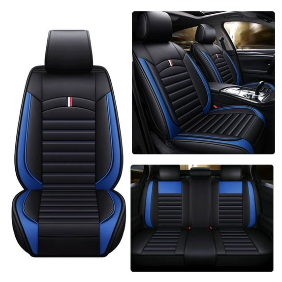 Maidao Car Seat Covers Leather Set for Honda for Pilot/MR-V 2003-Present Compatible Airbag Water Resistant Front Rear Cushion Protector