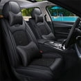 thumbnail image 1 of Maidao Car Seat Covers Leather Set for Lexus for LS 2018-Present 5 Seats Airbag Compatible Water Resistant Front Rear Cushion Protector Black, 1 of 7