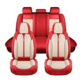 thumbnail image 1 of Maidao Car Seat Covers Leather Set for Lexus for LS 2018-Present 5 Seats Waterproof Front Rear Cushion Protector Red Beige, 1 of 8