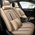 thumbnail image 1 of Maidao Car Seat Covers Leather Set for Mercedes-Benz for A180 2018-2024 5 Seats Airbag Compatible Water Resistant Front Rear Cushion Protector Beige, 1 of 9