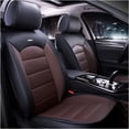 thumbnail image 1 of Maidao Car Seat Covers Leather Set for Volvo for S70 1997-2000 5 Seats Waterproof Front Rear Cushion Protector Black and Coffee, 1 of 10