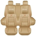 thumbnail image 1 of Maidao Car Seat Covers Leather Set for lincoln for MKX 2006-2015 Compatible Airbag Water Resistant Front Rear Cushion Protector Beige, 1 of 7