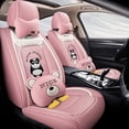 thumbnail image 1 of Maidao Car Seat Covers Leather Set for toyota for RAV4 2006-2012 5 Seats Compatible Airbag Water Resistant Front Rear Cushion Protector Pink, 1 of 9